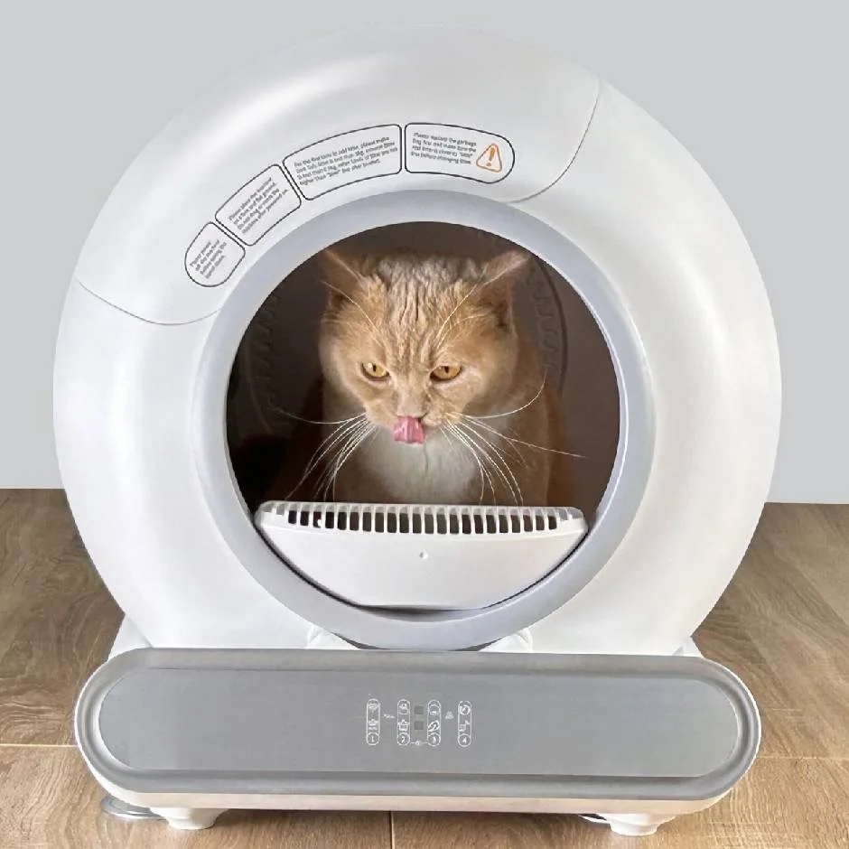 

Automatic Plastic Eco-friendly Quadrate Cat Bedpan Box Intelligent 60L Smart Self-Cleaning Deodorant APP-Controlled 2.5kg