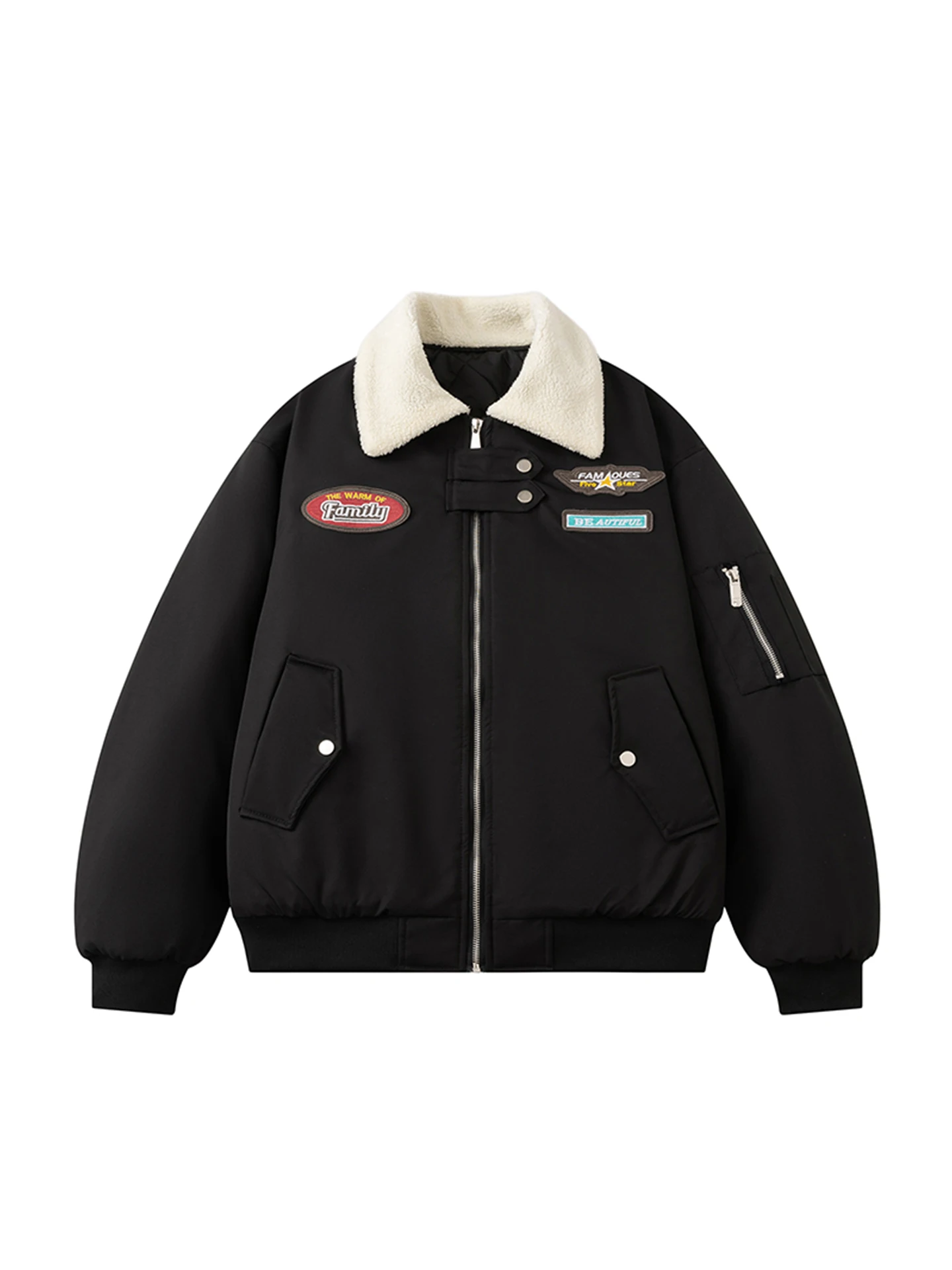 

Ретро-куртка в американском стиле с воротником из овечьего бархата, комбинированная, хлопковая, бейсбольная, мужская, повседневная, осенне-зимняя, модная, брендовая, для отдыха