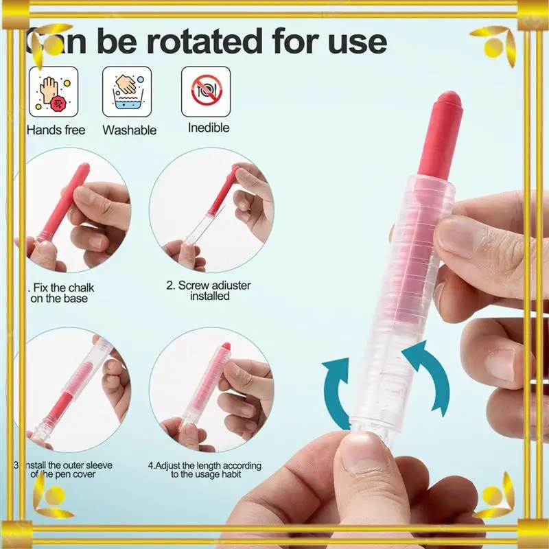 DN-15Pcs مجموعة الطباشير بدون غبار مع ممحاة السبورة، الطباشير الملون مع حامل، الطباشير الملون للأطفال، طلاء الطباشير