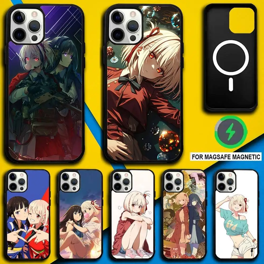 

L-Lycoris Anime R-Recoil Phone Case For iPhone 17,16,15,14,13,12,11,Pro,Max,Plus,Mini,SE4,E Magnetic Magsafe Wireless Charging