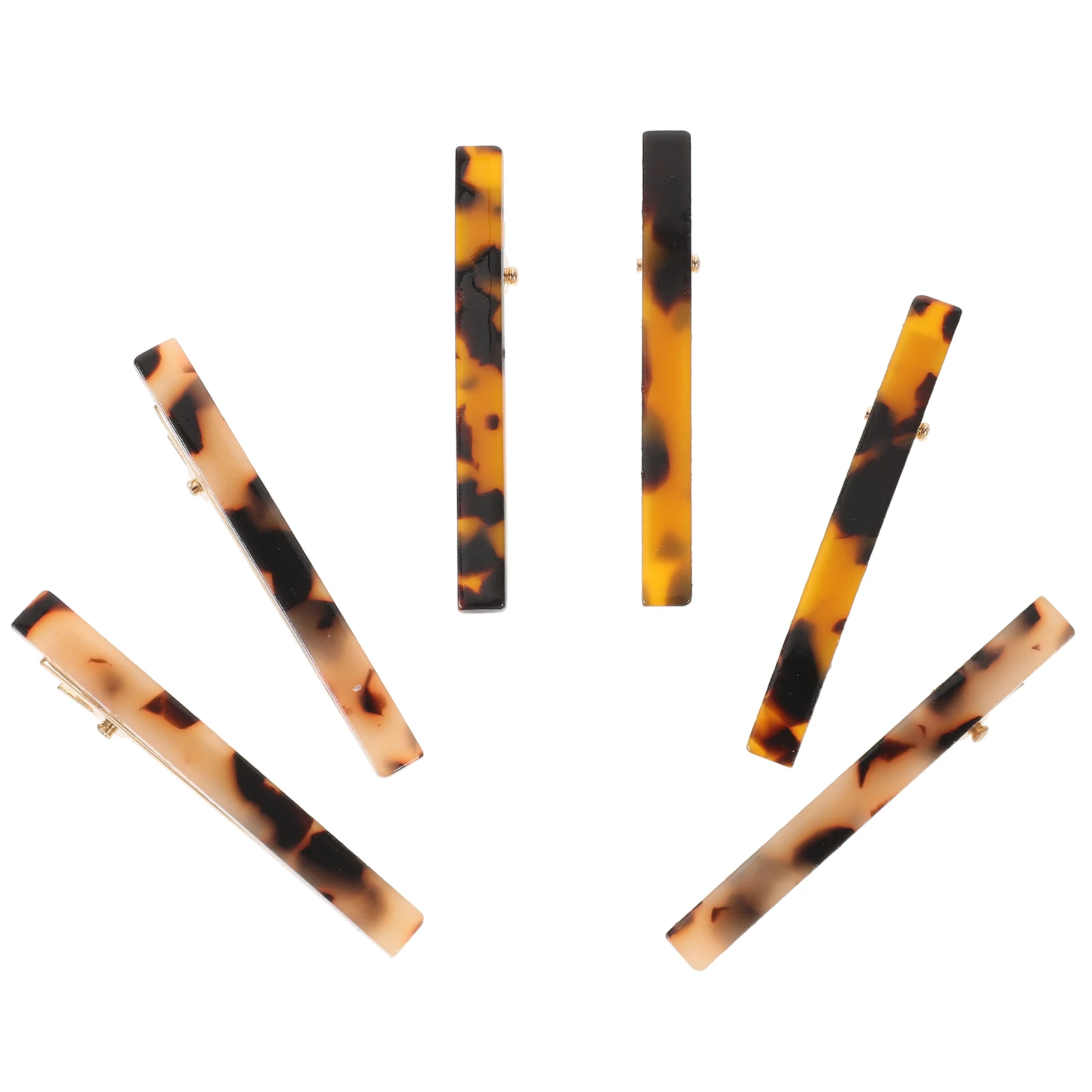 

6Pcs HairClips Acetate Lightweight LeopardPrint BeigeTortoiseBarrette WomenStyling Accessories HairSectioning Tools