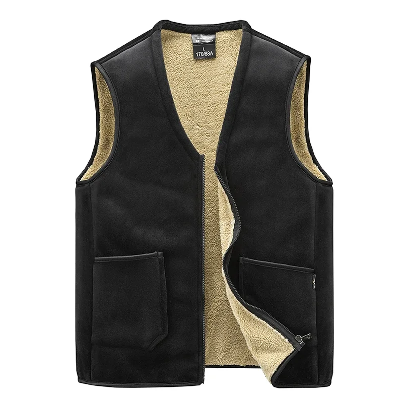 

Men's Large Size Clothing Winter Vest Jackets Sleeveless Coat Casual Big Size 5XL Male Warm Waistcoat Fleece Vest Men Warm Vest