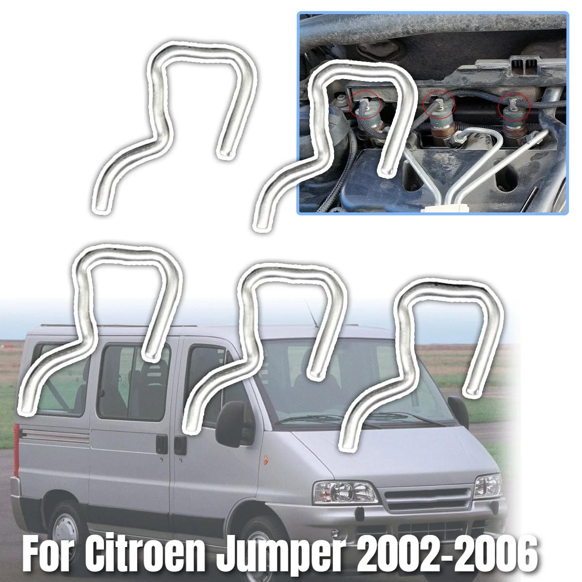 Car Diesel Fuel Injector Pipe Return Clip Clamp Common Rail Replacement Accessories Spare Parts For Citroen Jumper 2002-2006