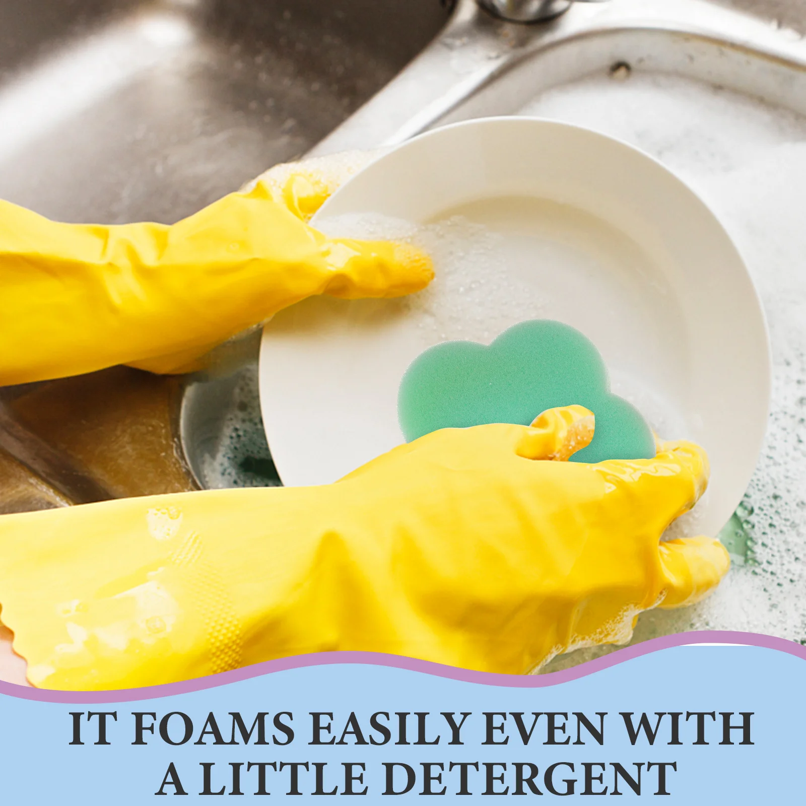 

10pcs Scrubber Premium Resilient Bacteria-Resistant Heavy-Duty Cleaning Kitchen Dish Cup Bowl Sponge Fast Foaming