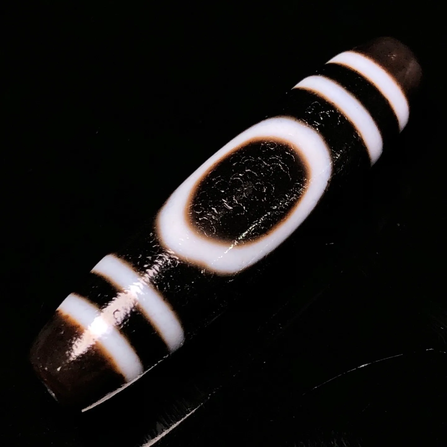 Rare Tibetan Buddhism Agate Heaven Earth Dzi Bead Amulet Necklace Pendant Z2583