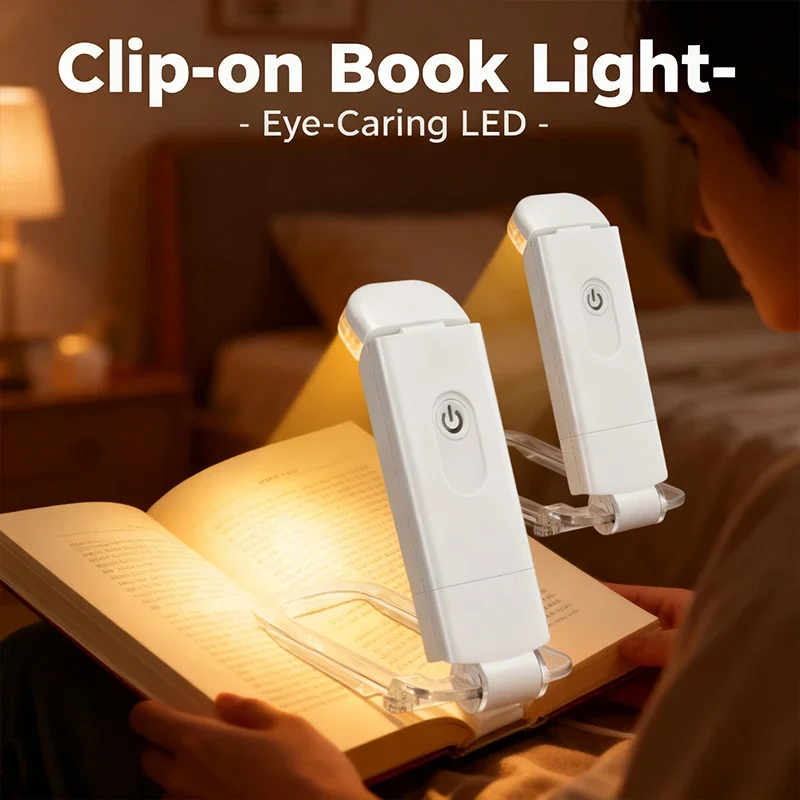 

USB Reading Lamp w/Eye-Caring Natural Light,Dimmable Book Light as Bookmark,Flexible Gooseneck Night Light,Bed,Desk,Indoor Use