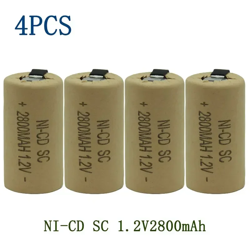 SC Batterijen 2-20 stuks Schroevendraaier Elektrische Boor 1.2V 2200mA h/2800mAh SubC Ni-Cd Oplaadbare Batterij - afbeelding 1