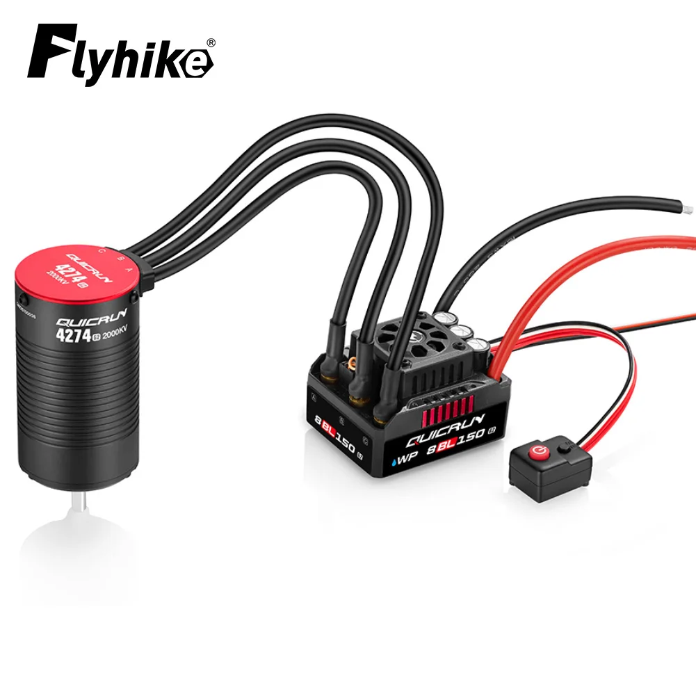 

Hobbywing QuicRun WP 8BL150 150A G2 Waterproof Brushless ESC With 4274SL 2000KV / 4268SL2600KV Brushless Motors for 1:8 RC Car