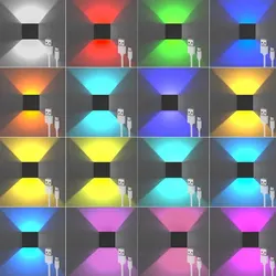 LED Square Remote-Controlled Wall Lamp 6W With Battery USB Charging Indoor Background Wall Living Room Corridor Atmosphere Light