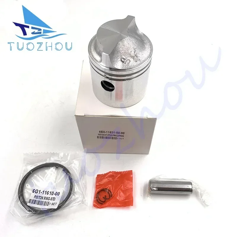 

Лодочный двигатель 6E0-11631-00-98 Комплект поршней STD и кольцо 6G1-11610-00 для Yamaha 4HP 5HP, 50 мм STD