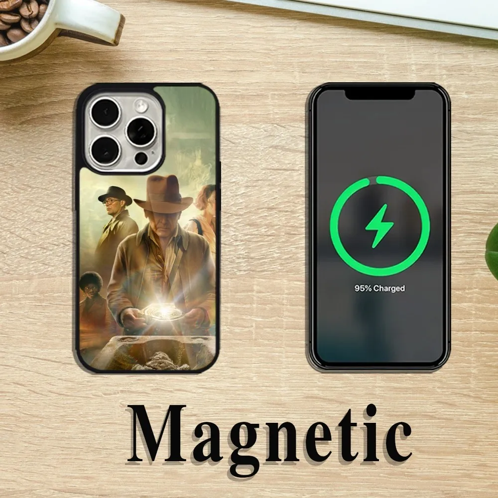 Funda de teléfono de película Indiana Jones para iPhone 11, 12, 13, 14, 15 Pro Max Plus, Magsafe, carga magnética inalámbrica