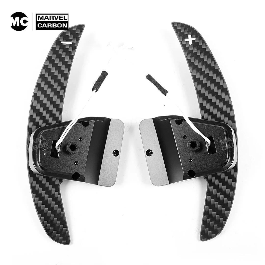 ل VW Golf 8 MK8 GTI R R Line 2021 2022 2023 2024 2025 ألياف الكربون اللامعة المغناطيسي عجلة القيادة مجداف المحولات