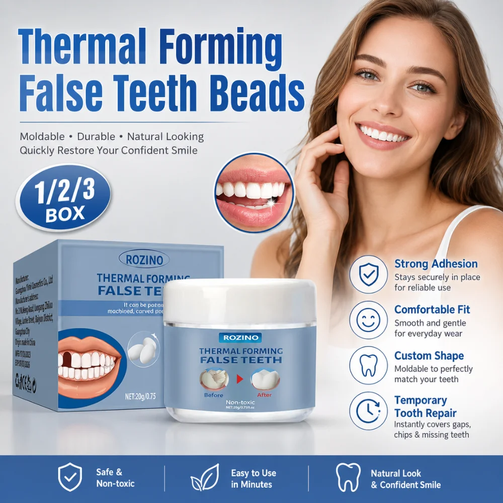 1/2/3Pcs Moldable False Teeth, Tooth Repair Granules Temporary Filling for Rooth, Broken Tooth Repair Kit