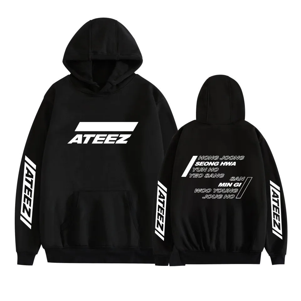 

Спортивная рубашка ATEEZ, свободная толстовка с длинным рукавом и надписью, в Корейском стиле, зимняя одежда унисекс