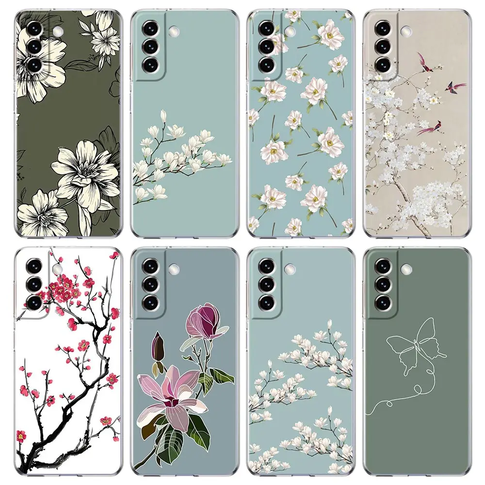 Art Flower Painting Phone Case For Samsung Galaxy S26 S23 S24 S22 S25 Ultra Plus Cover For Galaxy S25+ S24+ S23+ S26+ S22+ Shell