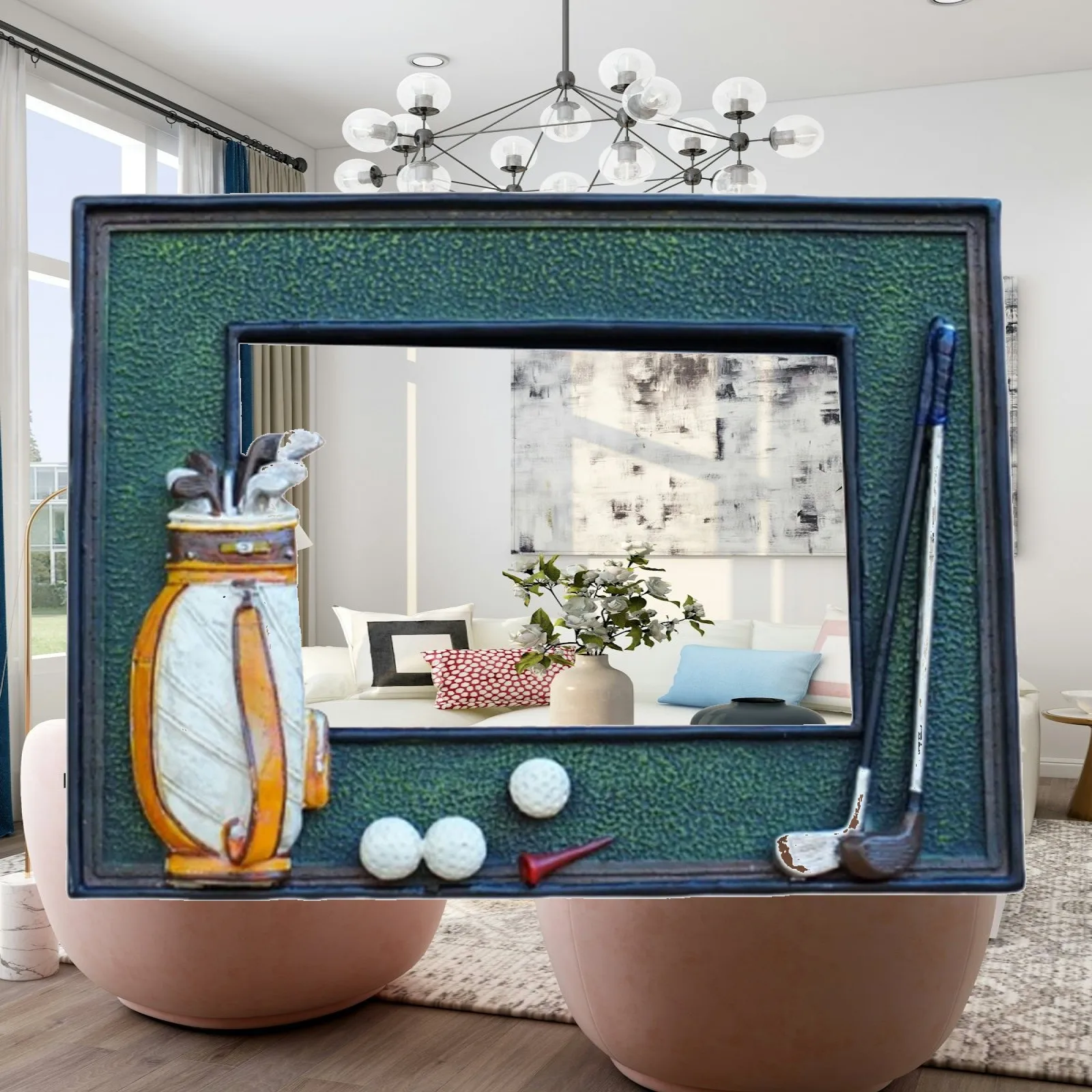 Stylish Resin MDF Golf Picture Frame Standing Ornament for Memorable Event Display and Birthday Gift