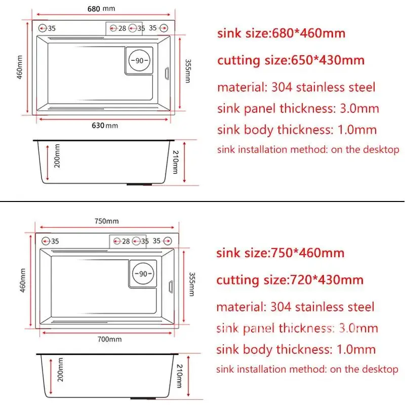 gun grey kichen sink Waterfall faucet Nano sink 304 Stainless Steel DarkGray Topmount Single Bowl Wash Basin with chopping board