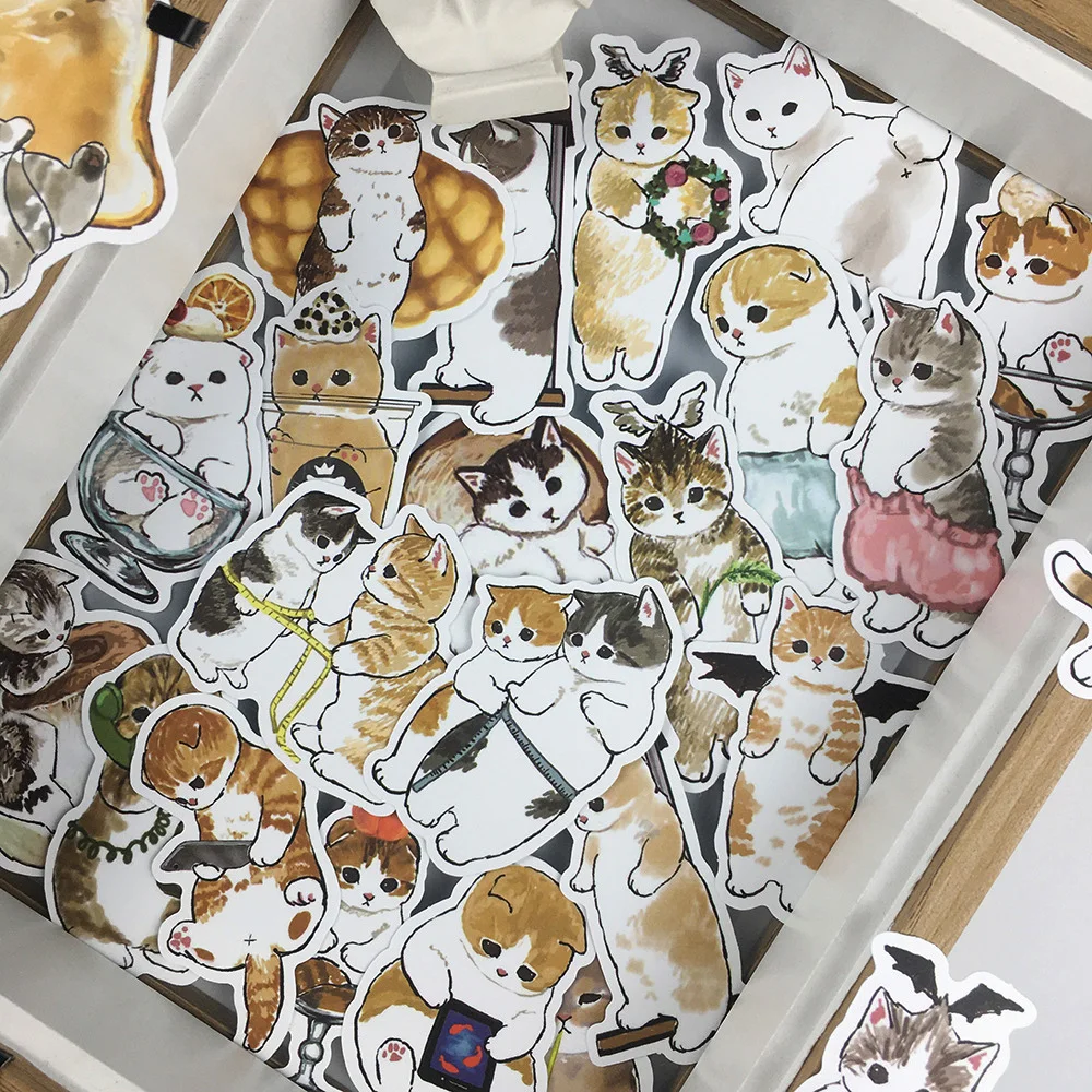 10/30/50pcs Kawaii Cat Cartoon Stickers Cute Meme Animal Decal Kids Toy for Scrapbook Laptop Guitar Suitcase PVC Funny Sticker