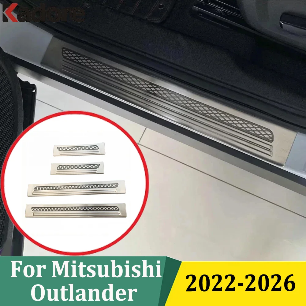 

For Mitsubishi Outlander 2022 2023 2024 2025 2026 Stainless Steel Outer Door Sill Scuff Plate Trim Cover Car Styling Accessories