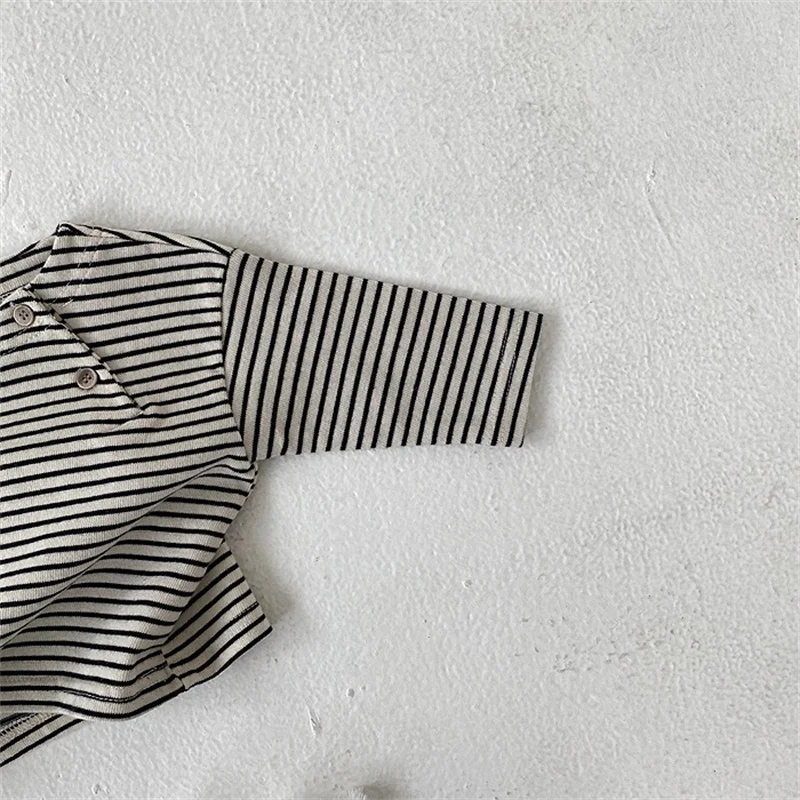 Baby Cotton Spring Fashion Striped T-Shirts Kids Baby Boys And Girls Long Sleeve Casual  Autumn Clothing