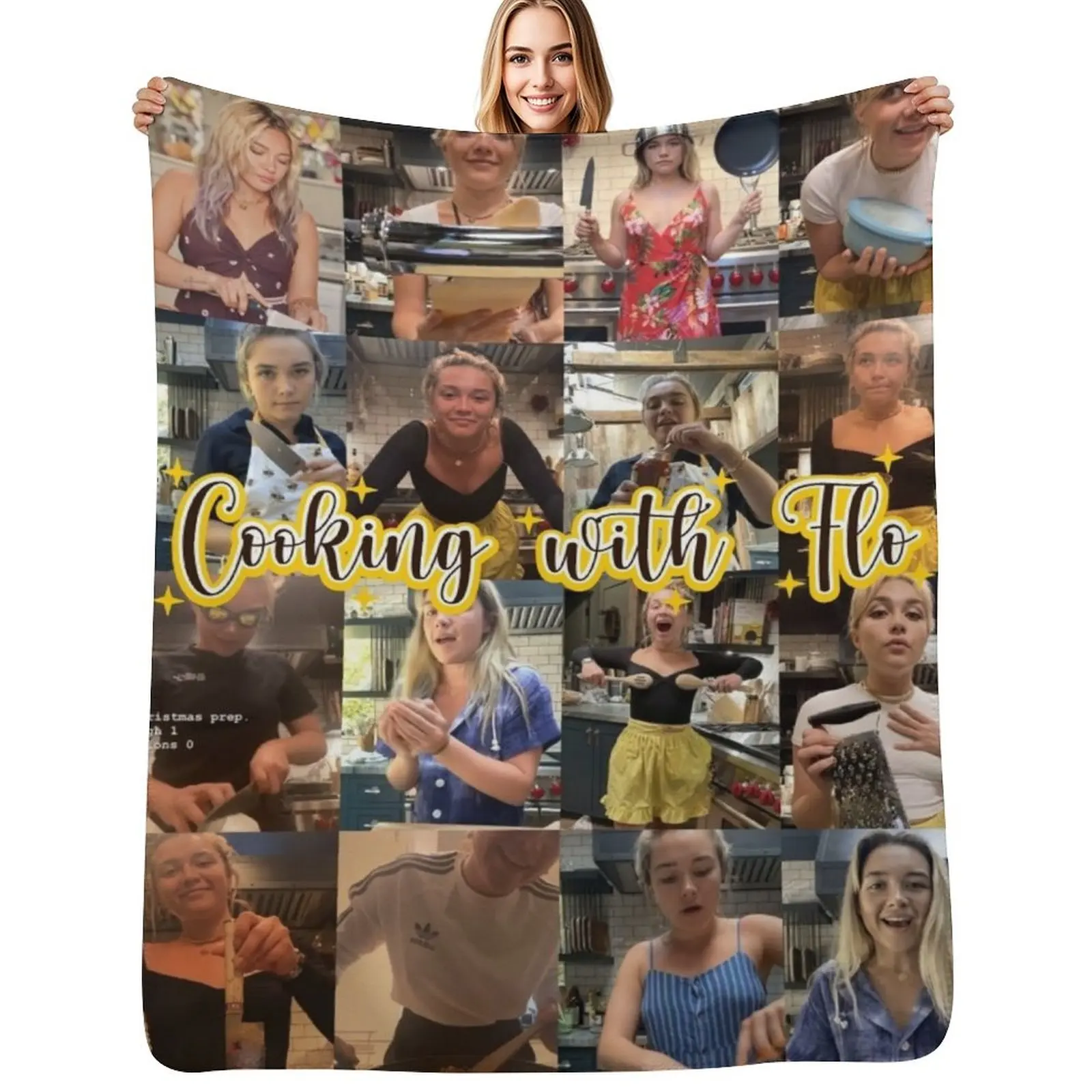 Cooking with Flo Throw Blanket Warm Cozy Throw Blanket for Living Room Couch