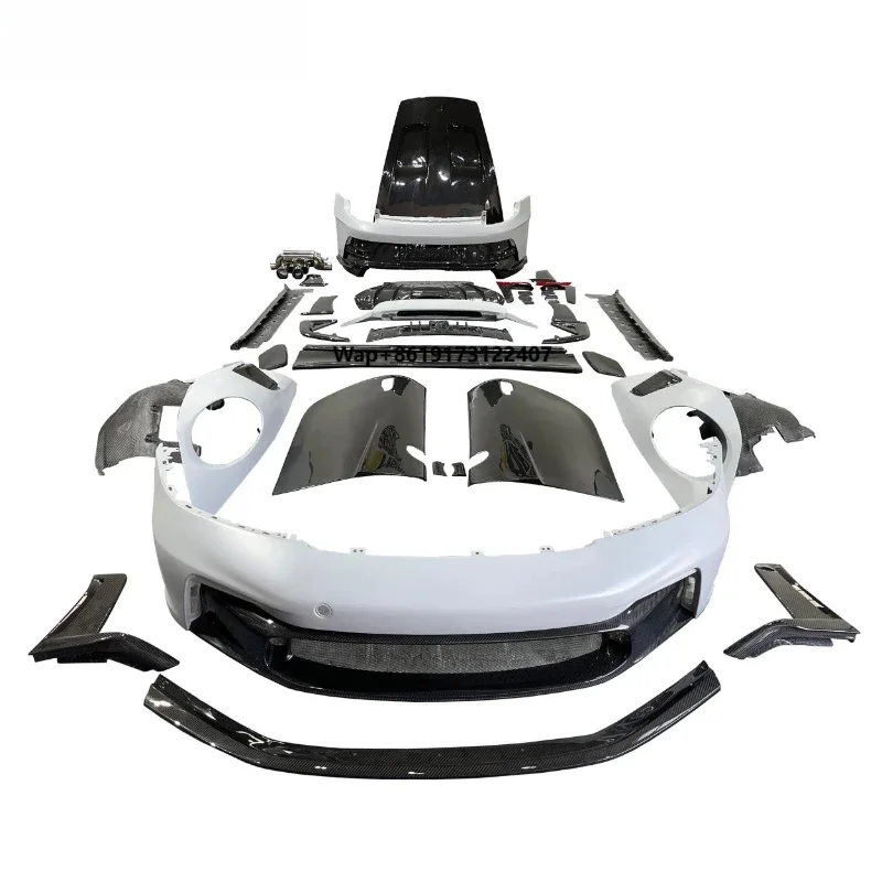 

GT3 RS Style Half Dry Carbon Fiber With Front Rear Bummper Fender Spoiler Body Kit for 911 992