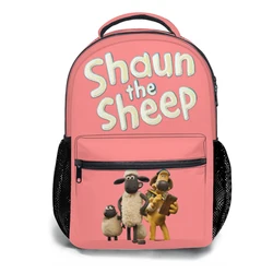 S-shaunn the s-sheepppattern mochila escolar con estampado, 17 pulgadas, nueva moda