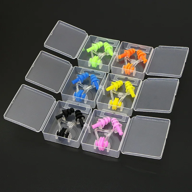 Tapones natación silicona impermeable con clip nariz - imagen 2