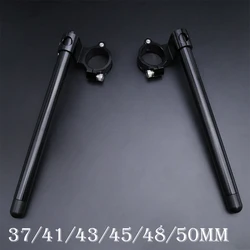 Universal Racing CNC 37 41 43 45 48 50MM Clip On Ons 1.5Inch Riser Rise Clip on Fork Handlebars Handle Bar Cafe Racer Motorcycle