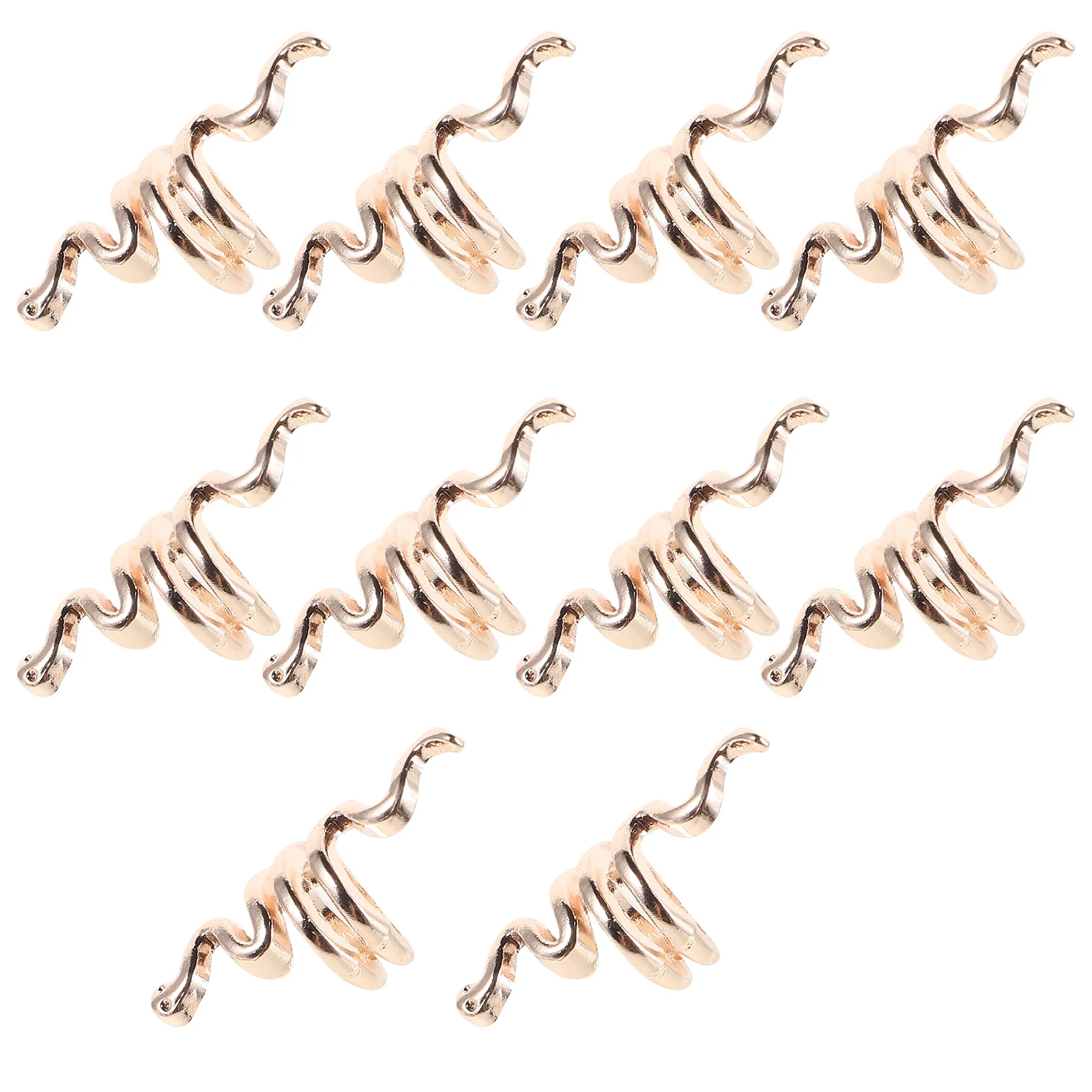 

10Pcs Retro Spiral Hair Coil Snake Shape Hair Accessories for Dreadlocks Braids Punk Hairstyles Dreadlock Beads