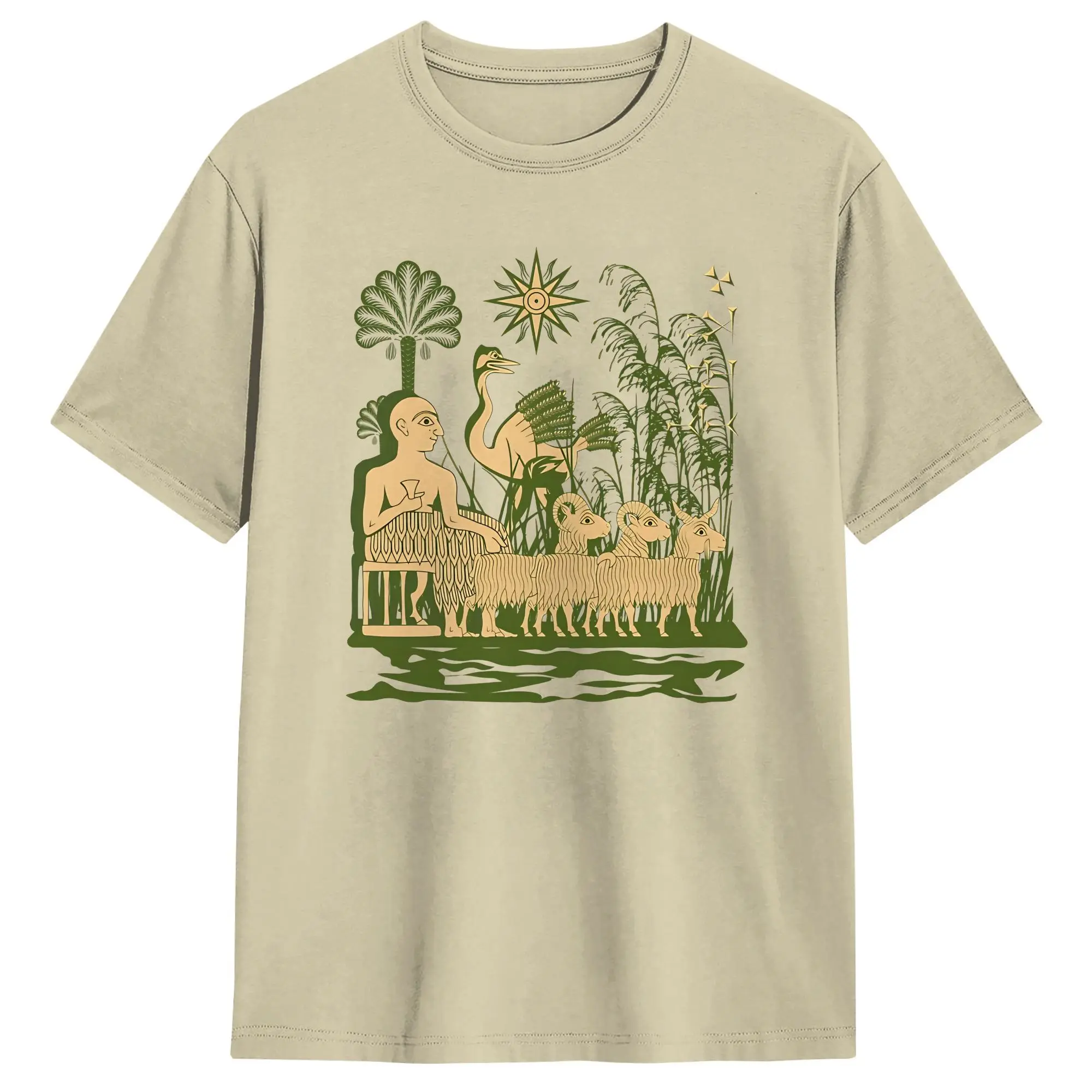 Harajuku T-Shirt Assyrian Sumerian Marshes  Cotton T Shirts  Hip Hop Tshirt for Man Summer Y2K Custom Logo Short Sleeve Top Tees