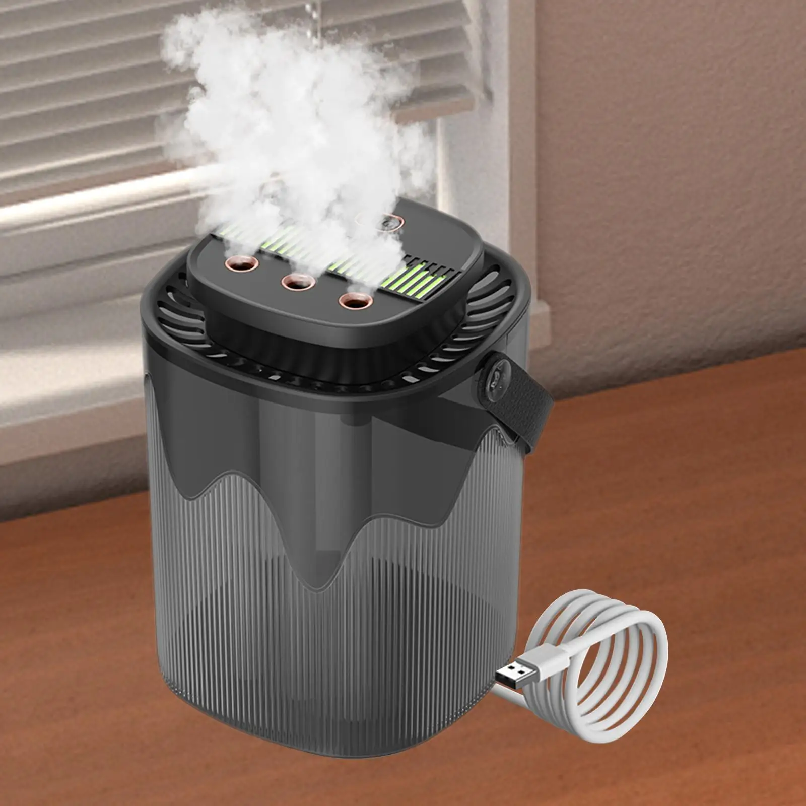 3000ml Bedroom Humidifier USB 8inch Tall 300ml/Spray Volume Output with 3 Level Speed Setting with Carrying Handle for Kids Room