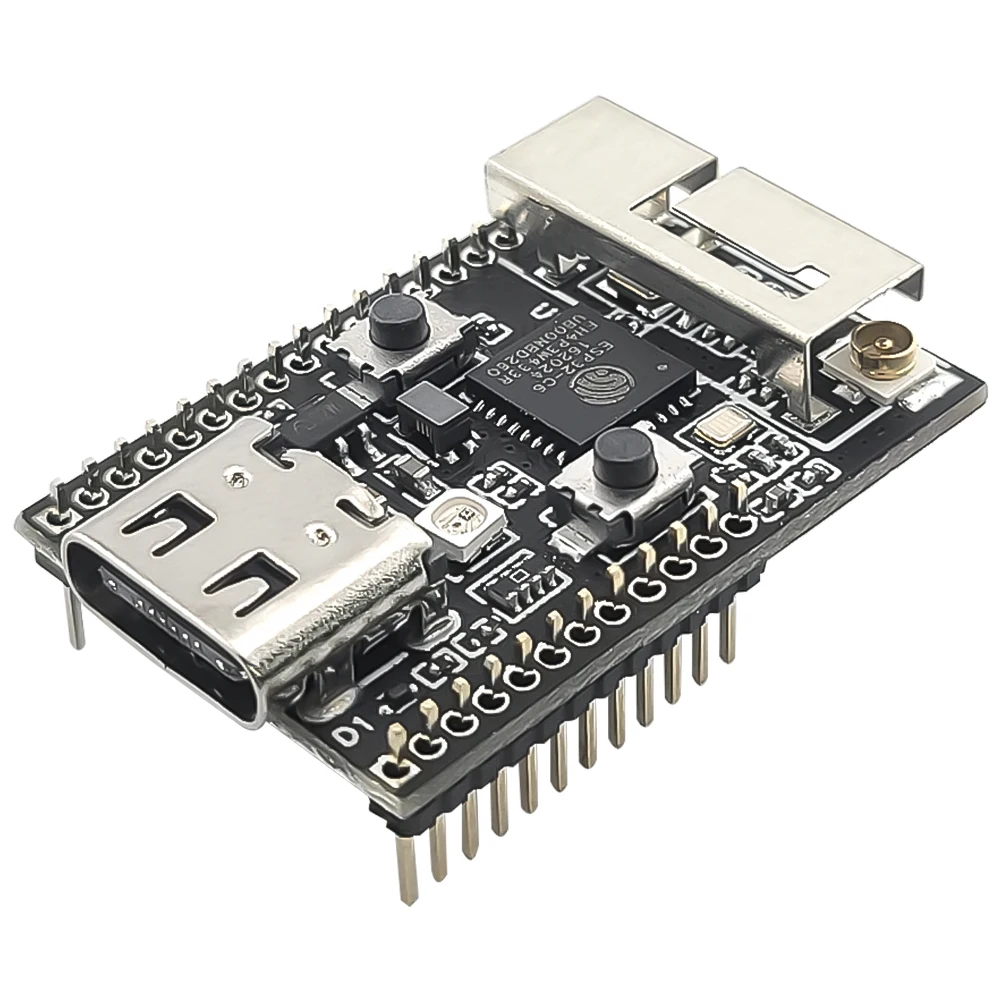 Wifi6 ESP32 C6 Development Board RISC-V 32-Bit ESP32-C6 N4 BT Wifi Module with Crystal Oscillator RGB LED 4MB FLASH USB Type-C