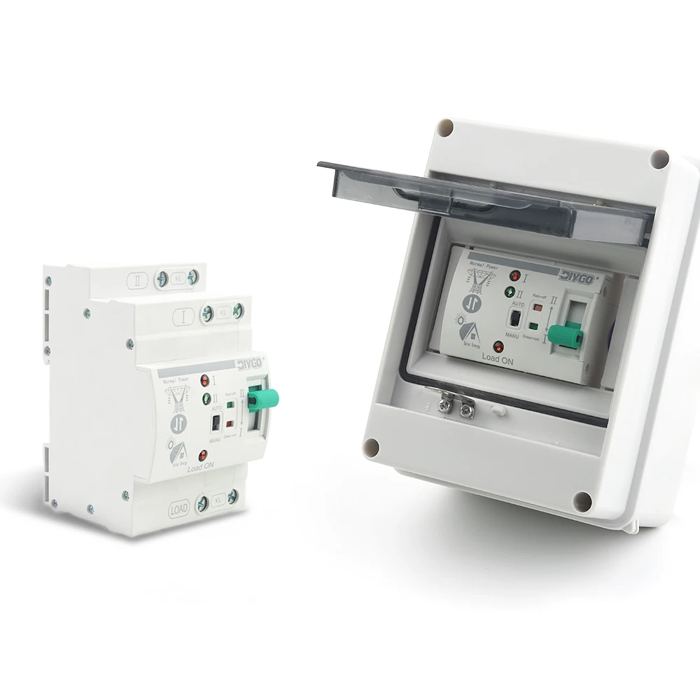 DIY GO Din Rail PV ATS L N 220V Small Dual Power Automatic Transfer Electrical Selector Switches Uninterrupted 2P 4P 80A