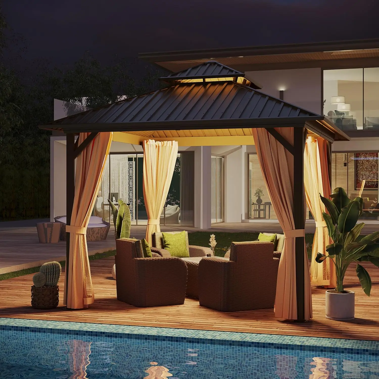 10x10 Hardtop Aluminum Gazebo with Galvanized Steel Roof 2
