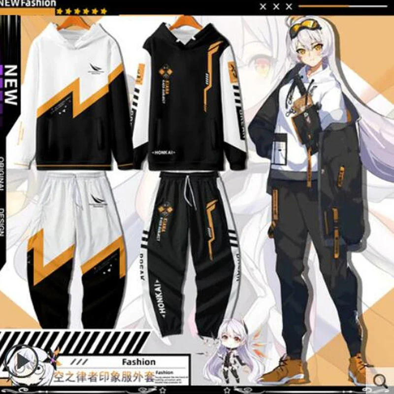 Honkai impact-Sudadera con capucha 3D para hombre, ropa deportiva informal, chándal, pantalones, disfraz de Kiana kaslana, gran oferta, 2024