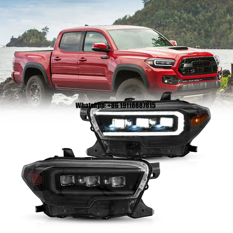 

VLAND Full LED Headlights Front Lamp Assembly Welcome and Breathing Light for Toyota Tacoma Headlight 2015-2020