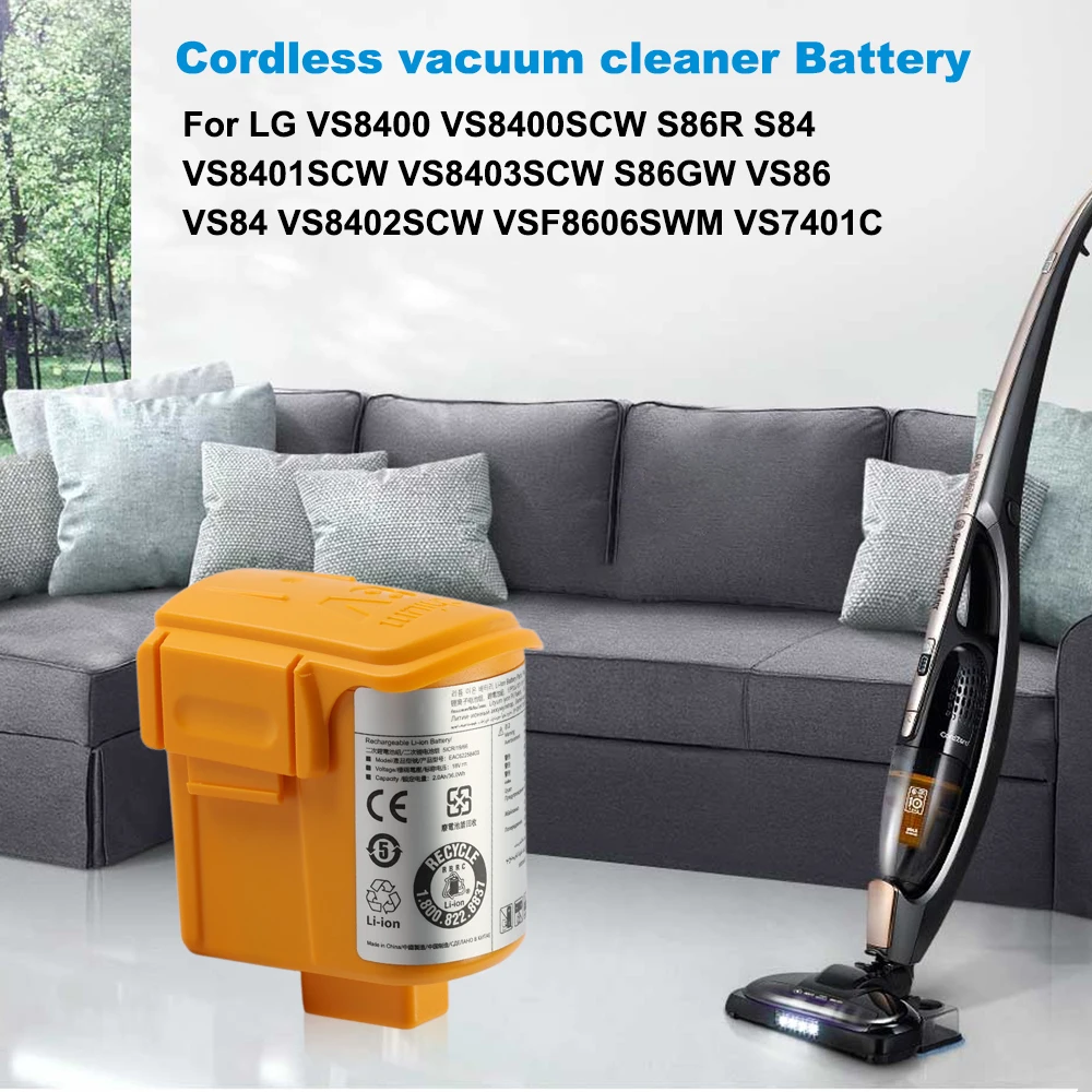 EAC62258403 استبدال بطارية المكنسة الكهربائية ل LGVS8400 VS8400SCW VS8401SCW VS8403SCW S86R S86GW S84 VS8402SCW VSF8606SWM