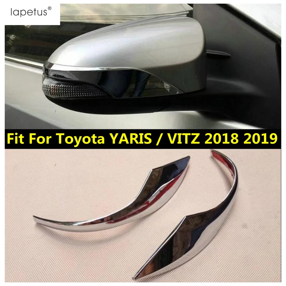 

Rearview Mirror Strip Decoration Molding Protection Cover Trim For Toyota YARIS VITZ 2018 2019 ABS Chrome Accessories Exterior