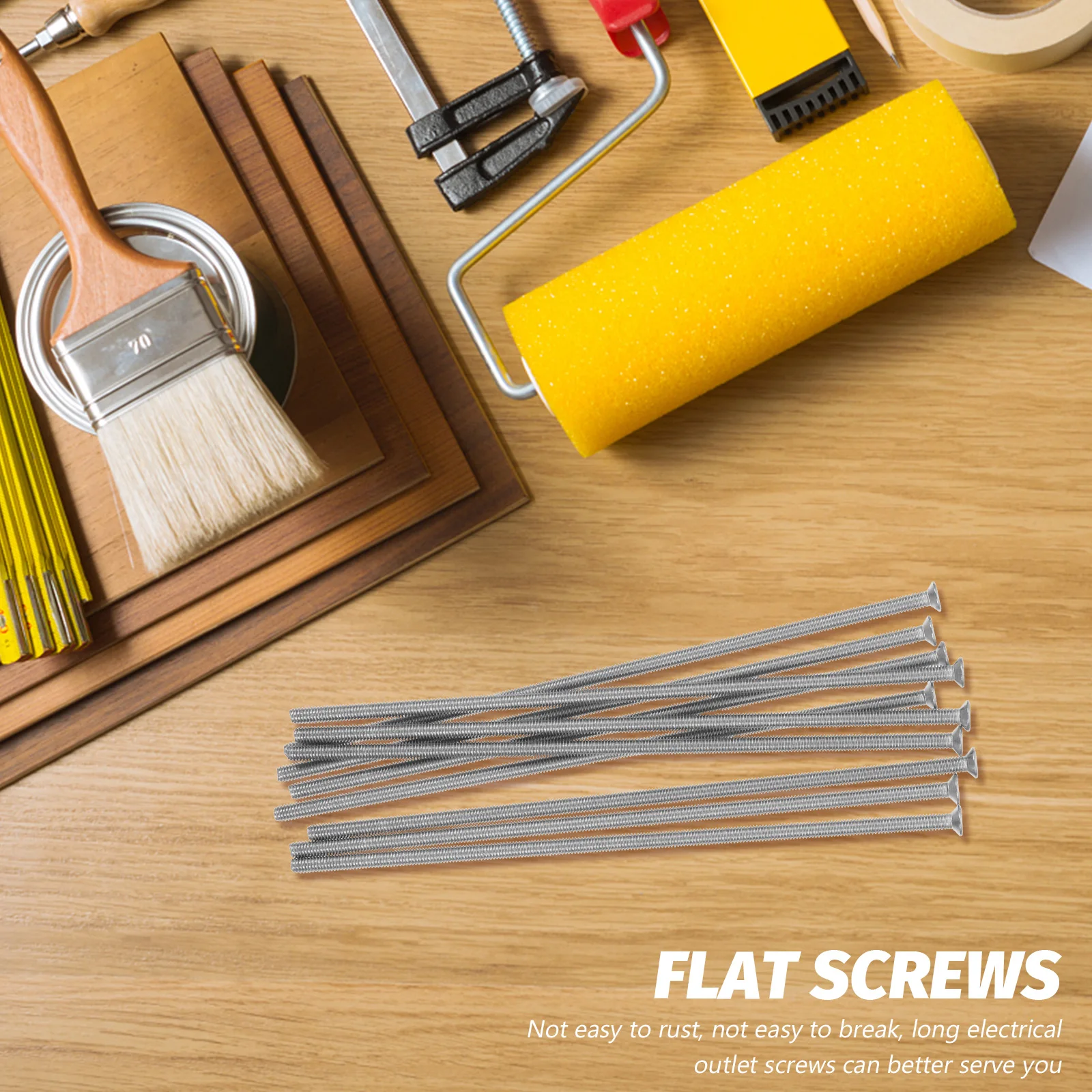 

10Pcs Cross Recessed Stainless Steel Outlet Screws Long Wall Plate Screws Extra Length for Electrical Panel Fixing