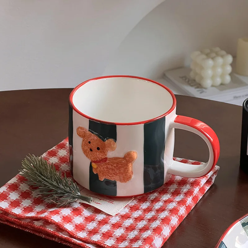 Cartoon Dog Coffee Cup Gentle Milk Coffee Breakfast Milk Mug Ceramic Cup Couple Cup Gift Juice Cold Drinkware Microwave Safe