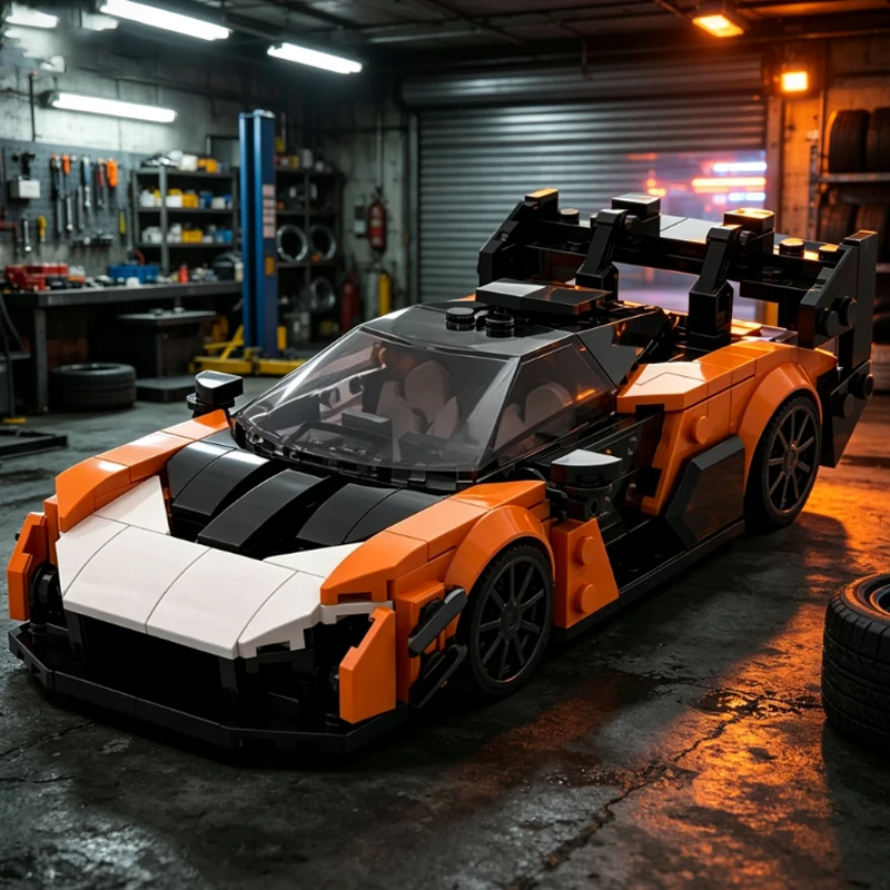 QWERT Speed Racing Car Model MOC Building Bricks Top Tier Sports Car Modular Technology Gifts Holiday Assemble Children Toy Suit