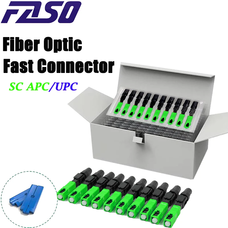 

FASO Fiber Cold Splicer Волоконно-оптический разъем SC-APC Разъем SC-UPC FTTH Встроенный кожаный провод Быстрый разъем