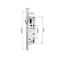 Mortaise de corps de serrure pour porte en aluminium, serrure intelligente, 2885, 3085, 4085, 4585, 5085, 6085