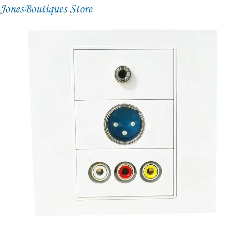 86 Customizable Modular Panel Wall Outlet Mount Socket for Sound Video Interfaces Embedded Frame ABS Construction W8KE