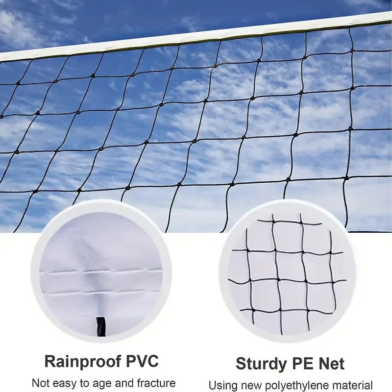 Volleyball professional training net, four sides winding steel wire portable beach volleyball net