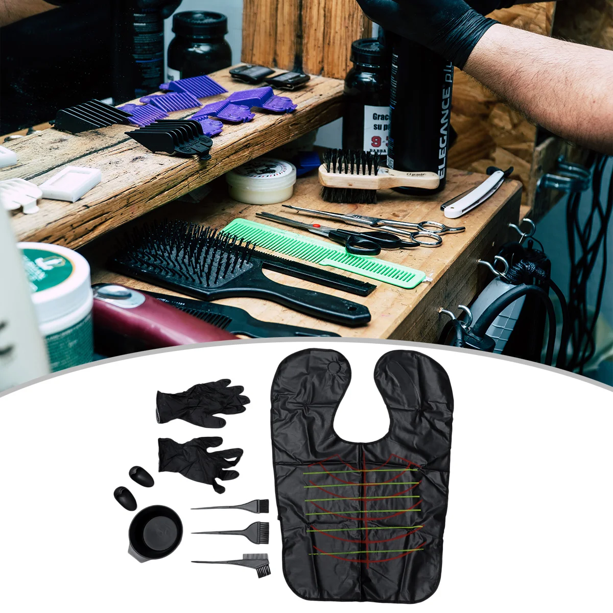 

1 Set Disposable Hair Dye Tool Kit Complete Hair Coloring Set Practical Hair Tinting Tool for Home Salon Use