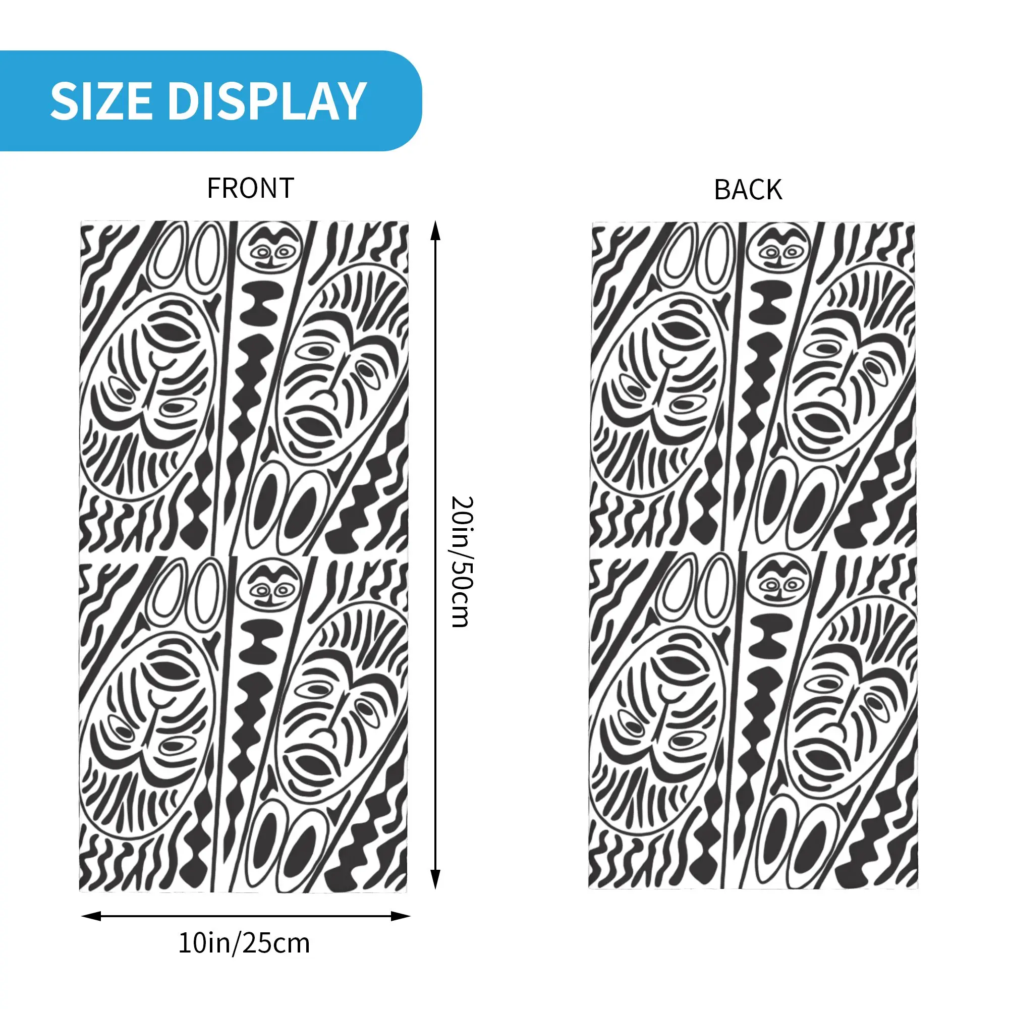 African Tribal Mask Bandana Neck Cover Printed Magic Scarf Headband Cycling for Men Women Adult All Season