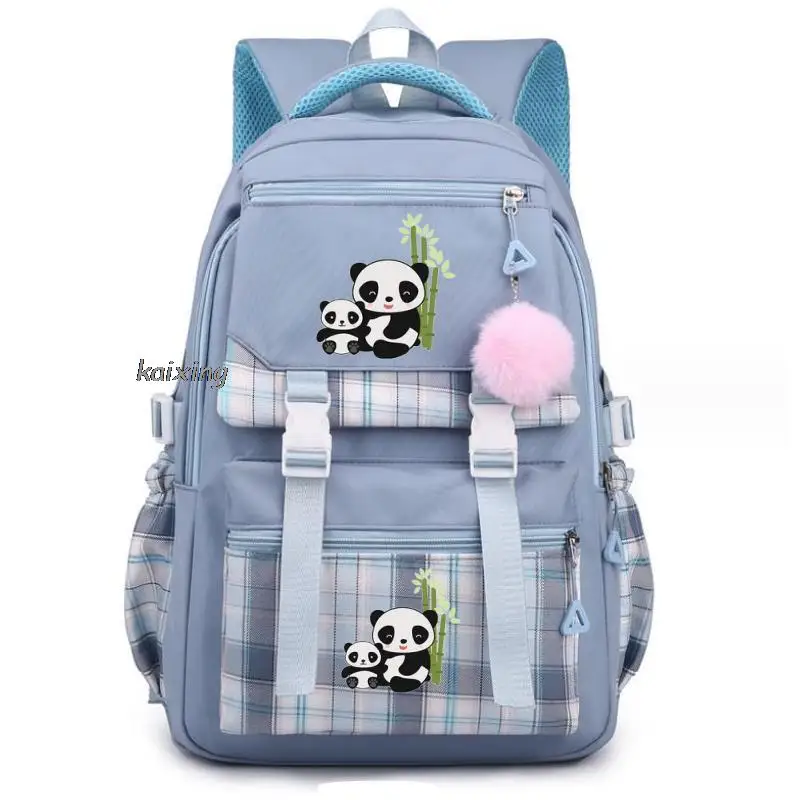 Hot Big Panda Print Academy Style Kawaii Boys Girls Kids School Book Bags Women Bagpack Teenagers Canvas Laptop Travel Backpack