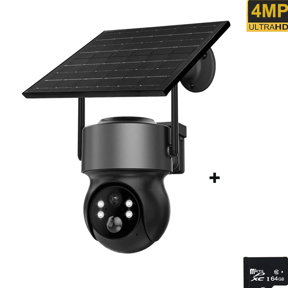 Outdoor WiFi PTZ-camera 4MP HD Draadloze IP-camera op zonne-energie met ingebouwde batterij Videobewaking voor huisbeveiliging iCsee